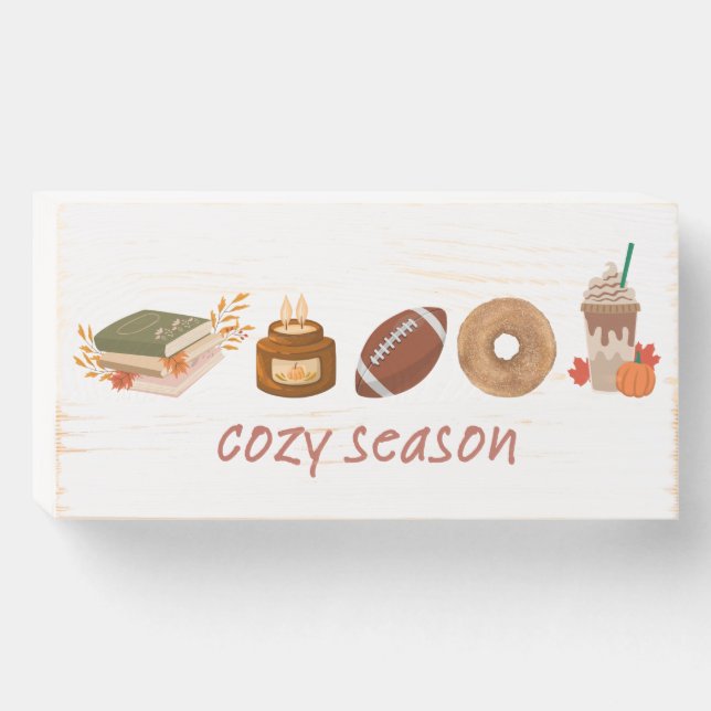 Cozy Season - Fall Wooden Box Sign (Front Horizontal)