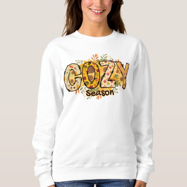 Cozy Season Floral Basic Sweatshirt (Front)