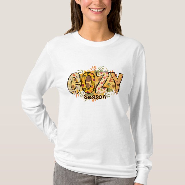 Cozy Season Floral Long Sleeve T-shirt (Front)