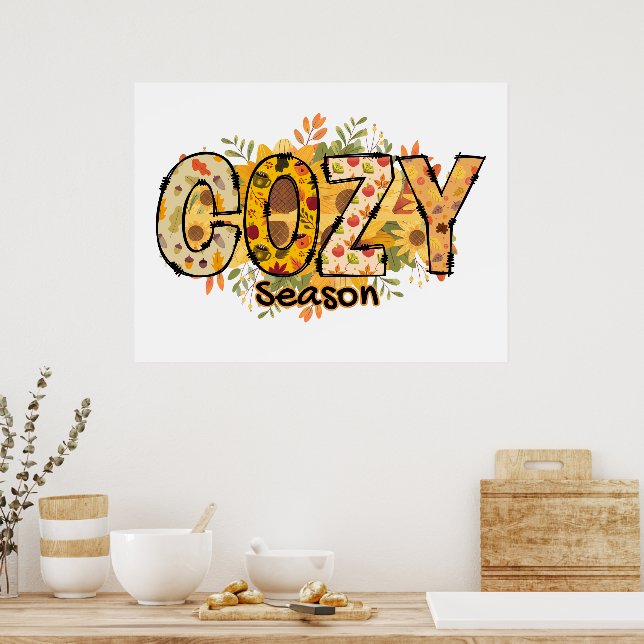 Cozy Season Floral Poster (Kitchen)