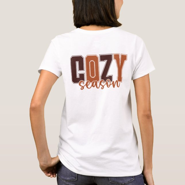 Cozy Season PNG SVG, Thanksgiving Svg, Fall Sublim T-Shirt (Back)