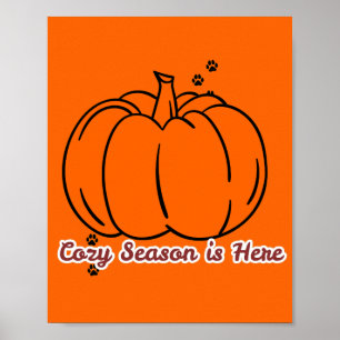 Cozy Season Pumpkin Fall Aesthetic Wall Art Poster