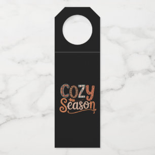 Cozy Season Retro Fall Get Cozy Thanksgiving Bottle Hanger Tag