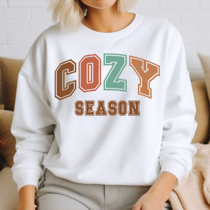 Cozy Season Trendy Fall Varsity Sweatshirt