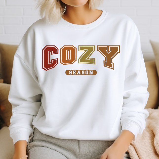 Cozy Season Trendy Fall Varsity Sweatshirt (Creator Uploaded)