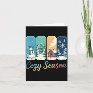 Cozy Season Winter Wonderland Cabin Snowman Snowfl Card