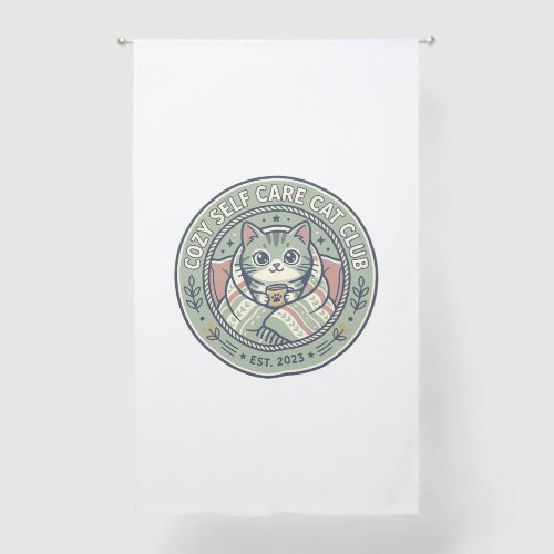 Cozy Self Care Cat Cat Graphic Tee Art - Cozy Self Sheer Curtains