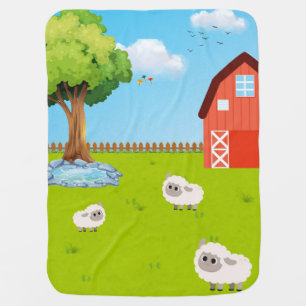 Cozy Sheep Farm Baby Blanket