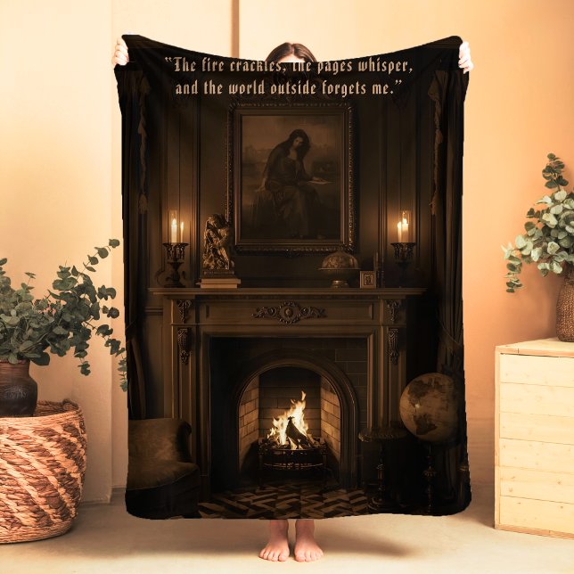 Cozy Sherpa Blanket Dark Academia Gift for Reader  (Creator Uploaded)
