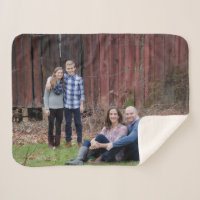 Cozy sherpa personalized photo blanket - keepsake