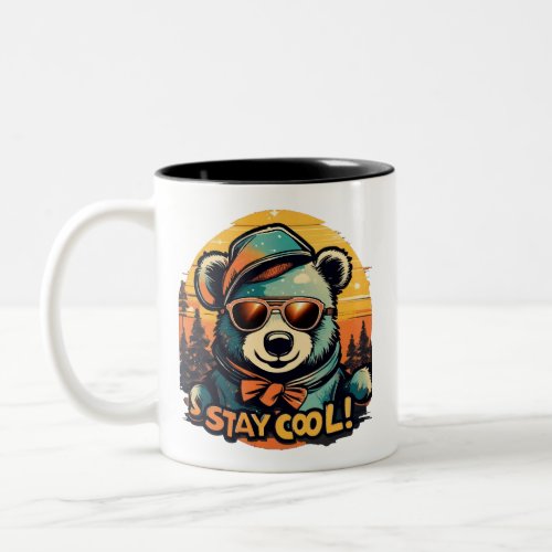 Cozy Sips  Stay Cool Limited Edition Cute Bear Two_Tone Coffee Mug