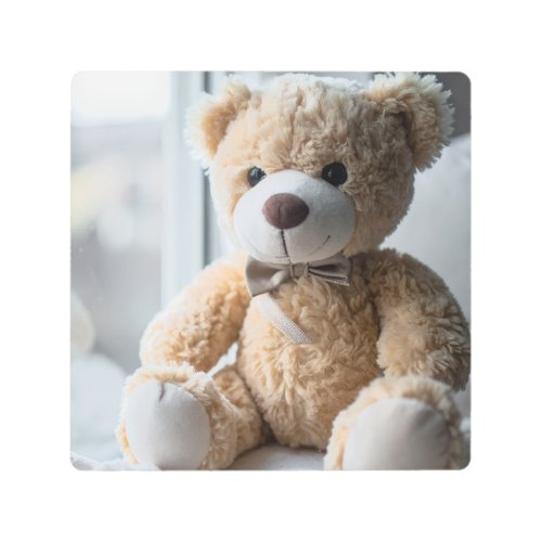 Cozy Sitting Teddy Bear Metal Print