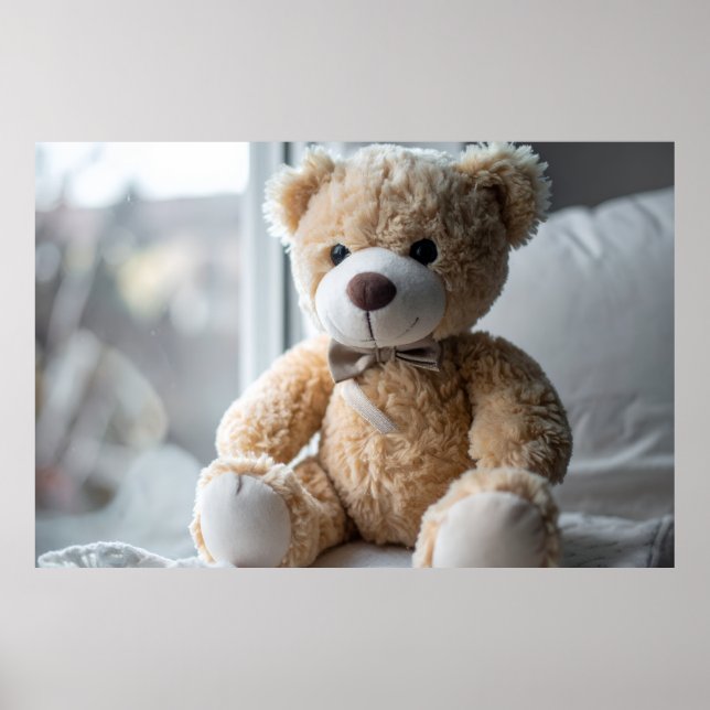 Cozy Sitting Teddy Bear Poster (Front)