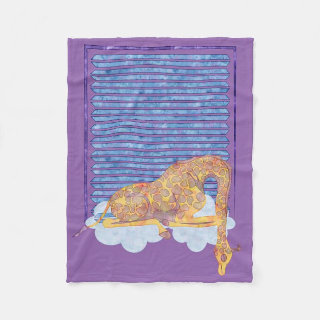 Cozy Sleeping Giraffe Baby's Quilt Fleece Blanket (Front)