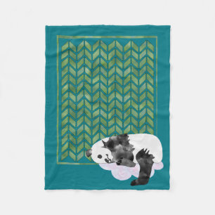 Cozy Sleeping Panda Baby's Quilt Fleece Blanket