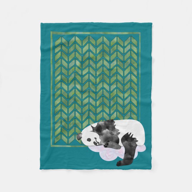 Cozy Sleeping Panda Baby's Quilt Fleece Blanket (Front)
