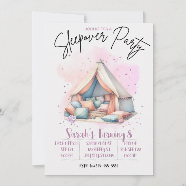 Cozy Sleepover Invitation (Front)