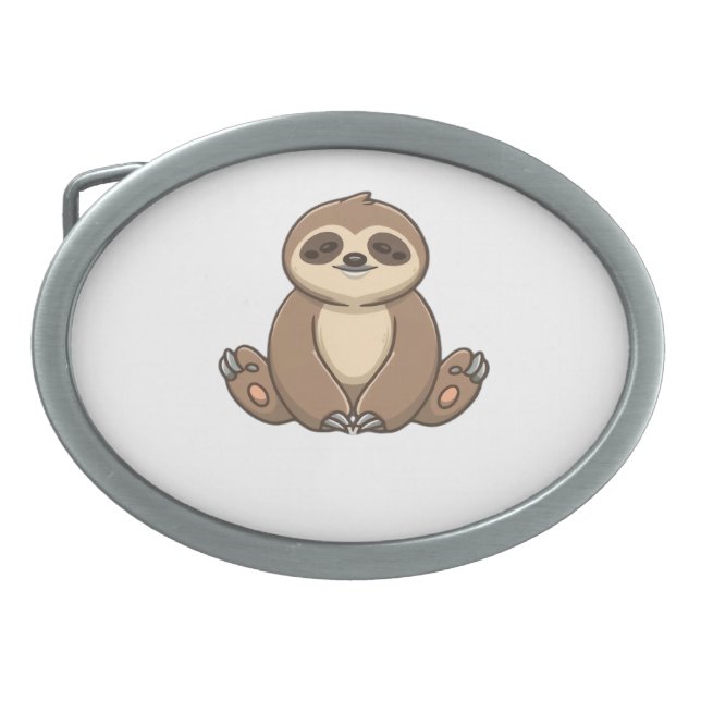 Cozy Sloth Classic T-Shirt Belt Buckle (Front)
