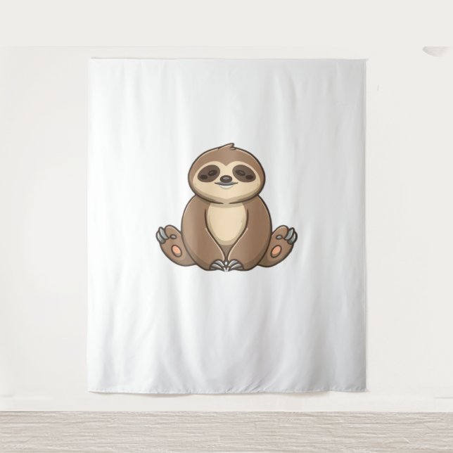 Cozy Sloth Classic T-Shirt Tapestry (Front)