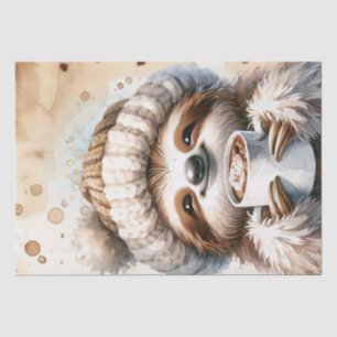 Cozy Sloth Seasonal Latte Coffee Tissue Paper
