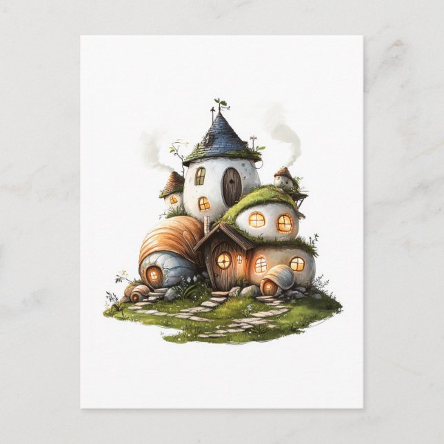 Cozy Snail Shell Cottages Postcard (Front)