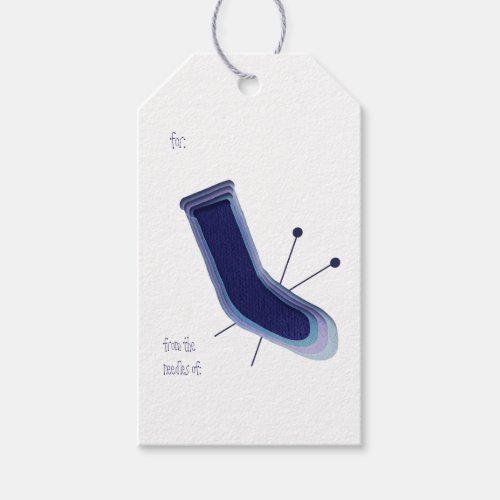Cozy sock gift tag _ Blue _ ideal for knitters
