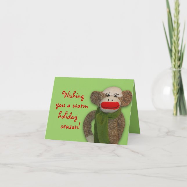 Cozy Sock Monkey Card (Front)