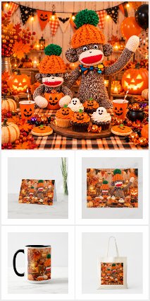 Cozy Sock Monkey Halloween Collection