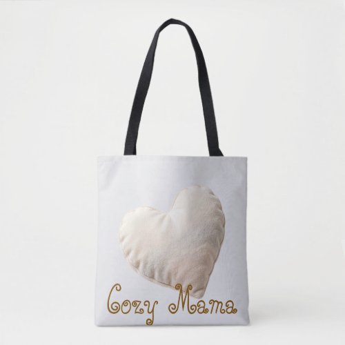 Cozy Soft Heart Minimalist Mama Throw Tote Bag