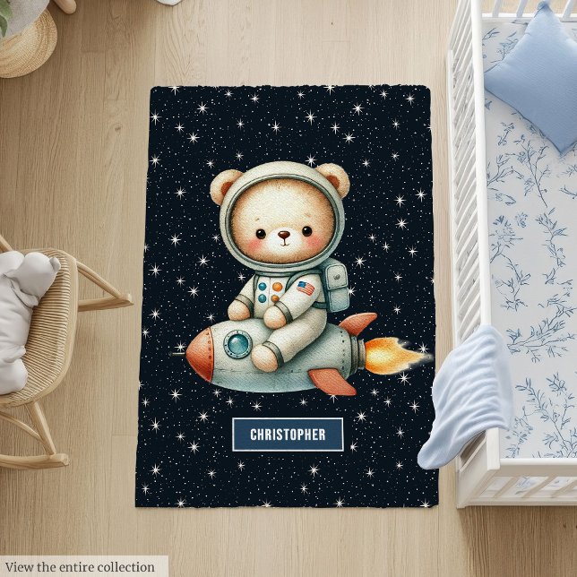 Cozy Space Teddy Bear Astronaut Rug for Baby Boy (Cozy Space Teddy Bear Astronaut Rug for Baby Boy)