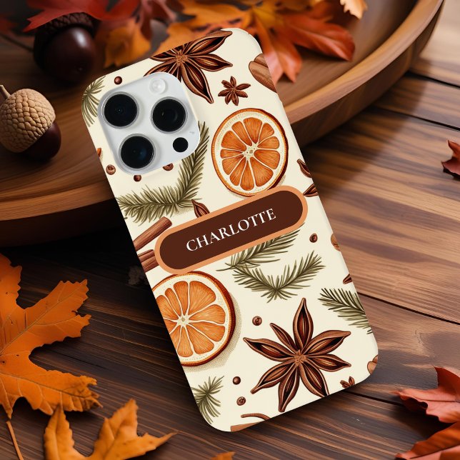 Cozy Spice Pattern – Custom Name Case-Mate iPhone Case (Creator Uploaded)