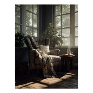 Cozy Sunlit Armchair Nook Poster