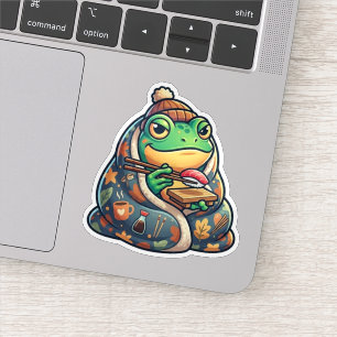 Cozy Sushi Frog Sticker
