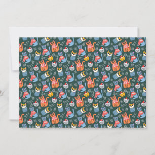 Cozy Sweater Cats Merry Christmas Holiday Card