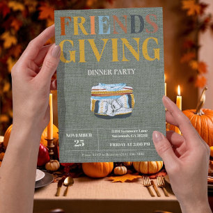 Cozy Sweater Friendsgiving Party Invitation