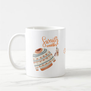 Cozy Sweater Weather Mug with Custom Name Autumn