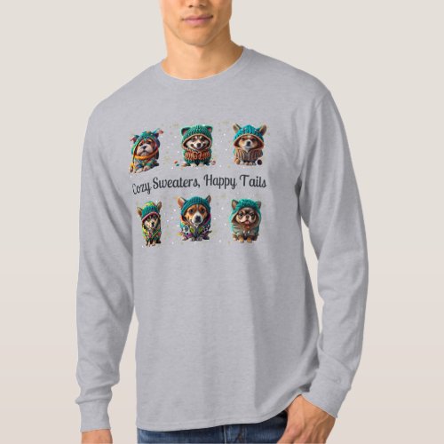 Cozy Sweaters Happy Tails Long Sleeve T_Shirt