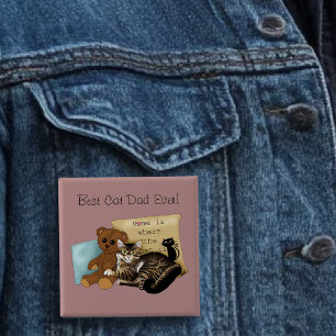 Cozy Tabby Pink Father's Day Button