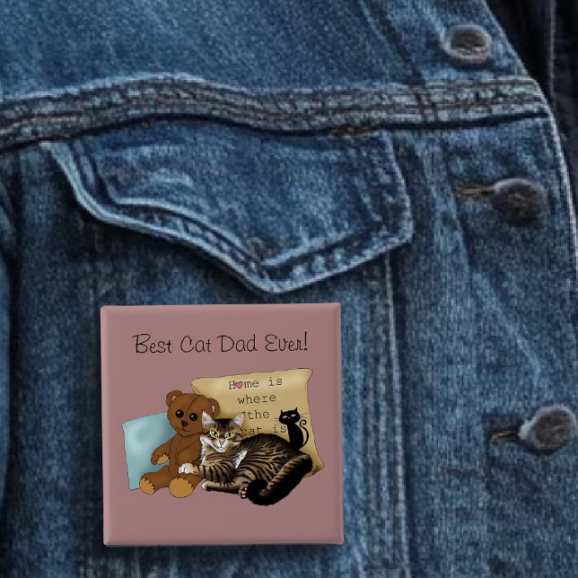 Cozy Tabby Pink Father's Day Button (Creator Uploaded)