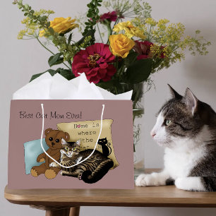 Cozy Tabby Pink Mother's Day Large Gift Bag