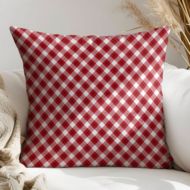 Cozy Tartan Pillow Red Black Gift for Their Space (Cozy Tartan Pillow Red Black Gift for Their Space)