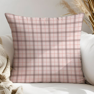 Cozy Tartan Pillow Rose Gold Accent for Mom