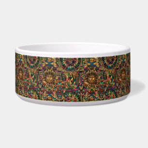 Cozy Teal "Vibrant Historical Emblem" Dining Pet B Bowl