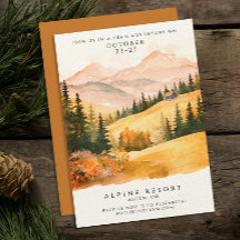 Cozy Terracotta Fall Landscape Retreat Watercolor