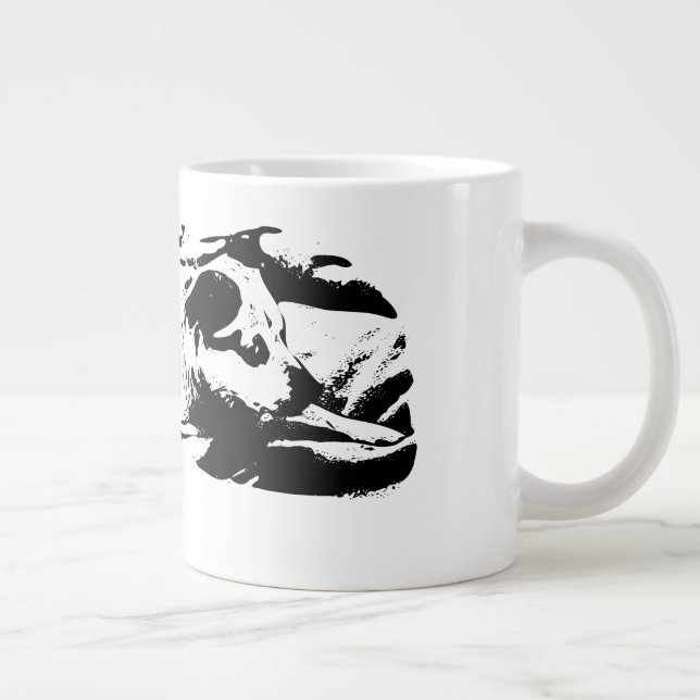 Cozy Terrier Watch on Winter Bed Giant Coffee Mug (Right)