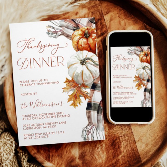 Cozy Thanksgiving Dinner Invitation (Cozy Thanksgiving Dinner Invitation)