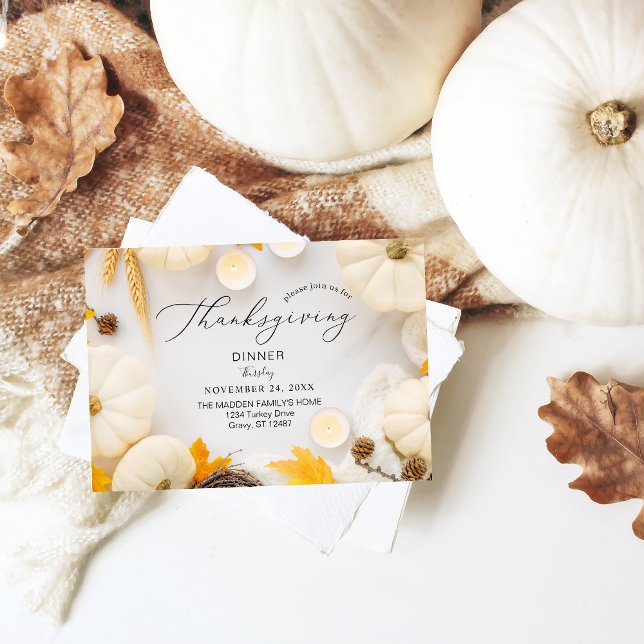 Cozy Thanksgiving Pumpkin Dinner Invitation (Creator Uploaded)