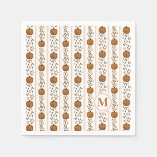 Cozy Thanksgiving Pumpkin Floral Napkins