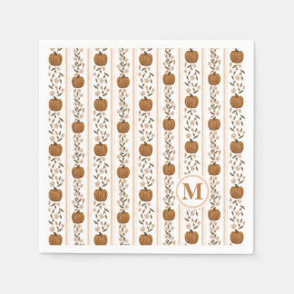 Cozy Thanksgiving Pumpkin Floral Napkins