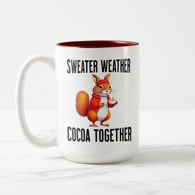 Cozy Thanksgiving Squirrel Coffee Mug (Left)